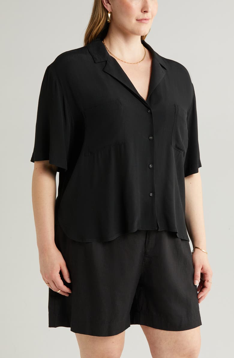 Treasure & Bond Soft Double Pocket Camp Shirt, Alternate, color, 