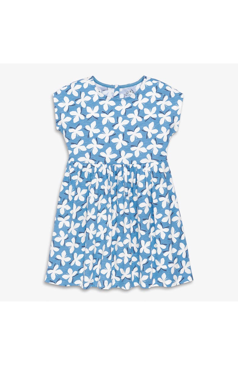 Primary Kids Backyard Dress In Cornflower Butterflies, Main, color, Cornflower Butterflies