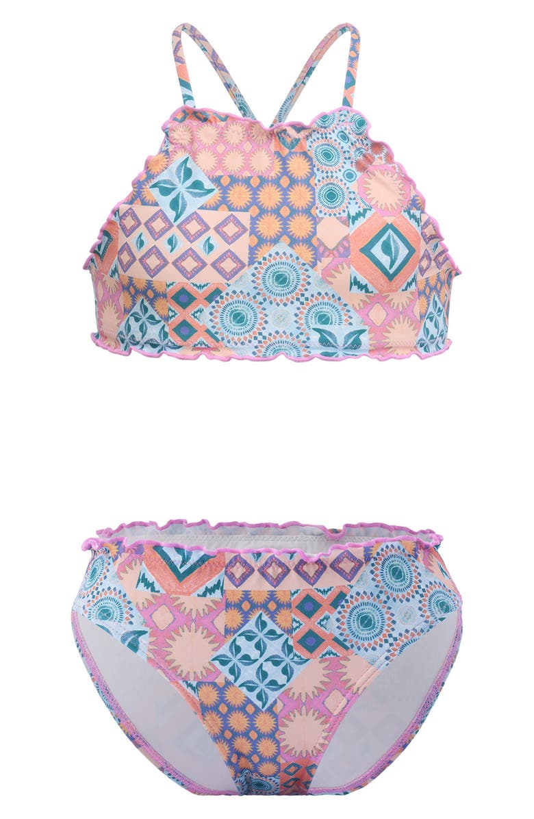 Billabong Kids' Mystic Moon Two-Piece Swimsuit, Main, color, Cyclamen