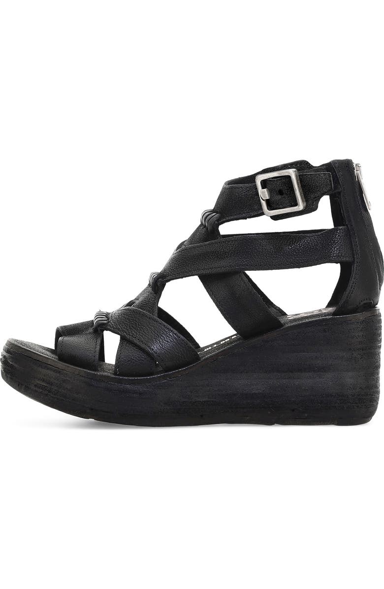 A.S.98 Norman Platform Wedge Sandal, Alternate, color, Black