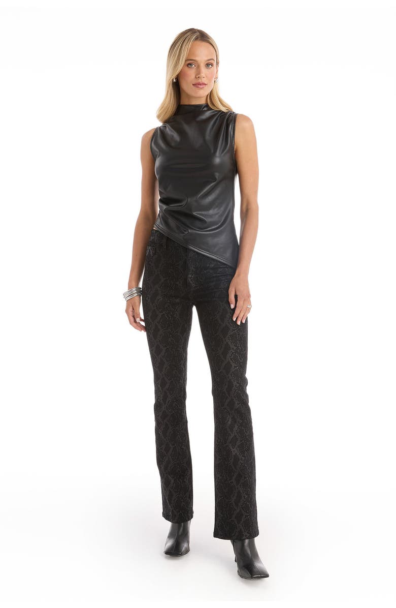The Noli Shop Zaina Leather Top, Alternate, color, Black