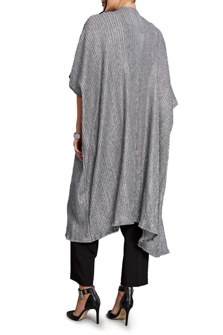 Pleated Shimmer Duster, Alternate, color, GUNMETAL