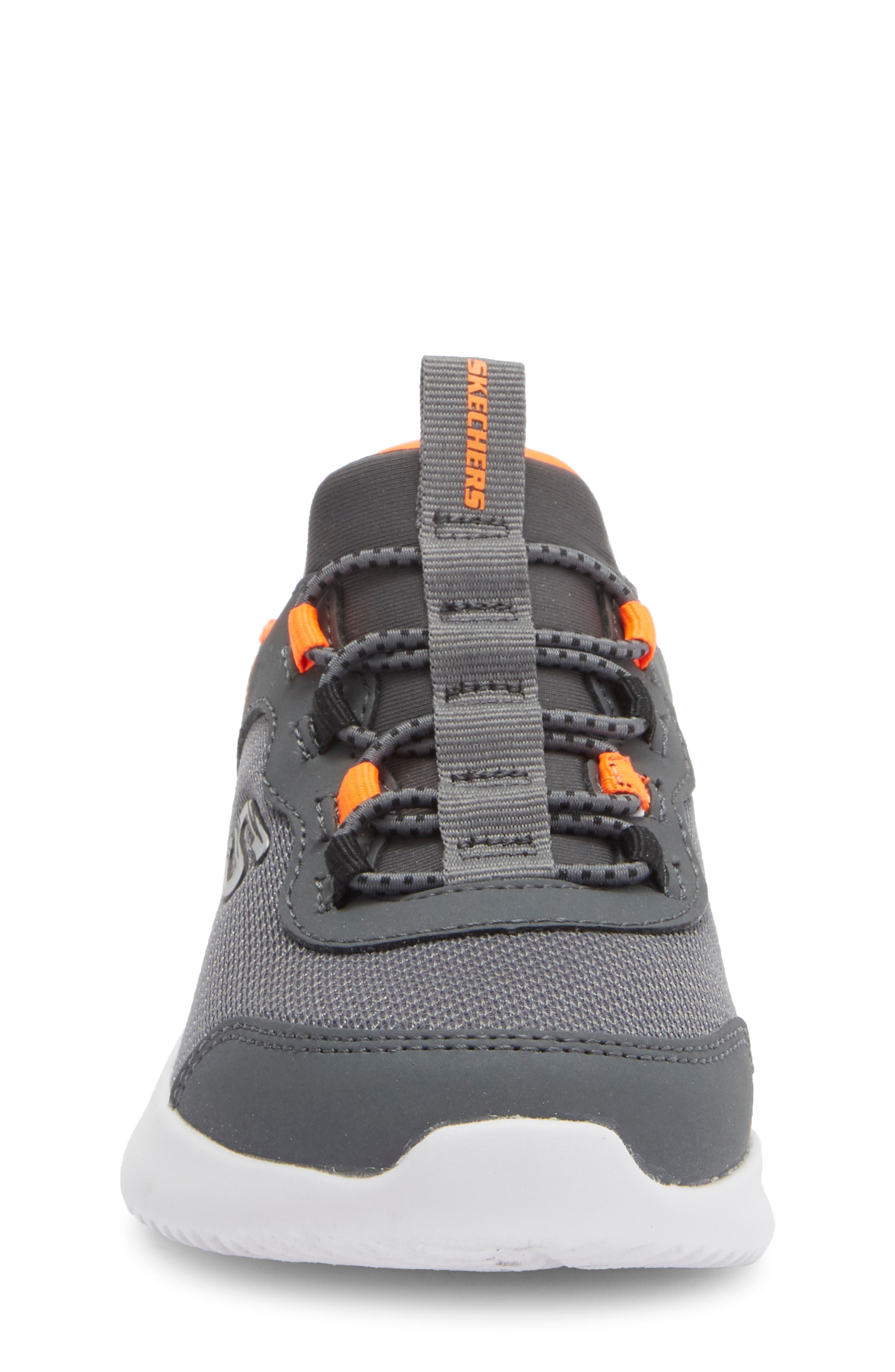 SKECHERS Kids' Slip-Ins Bounder Sneaker, Alternate, color, Grey/ Orange
