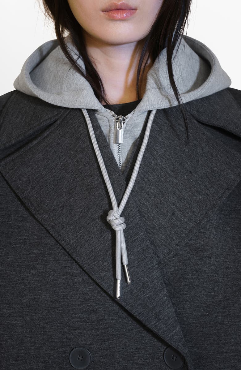 MANGO Hooded Mixed Media Coat, Alternate, color, 