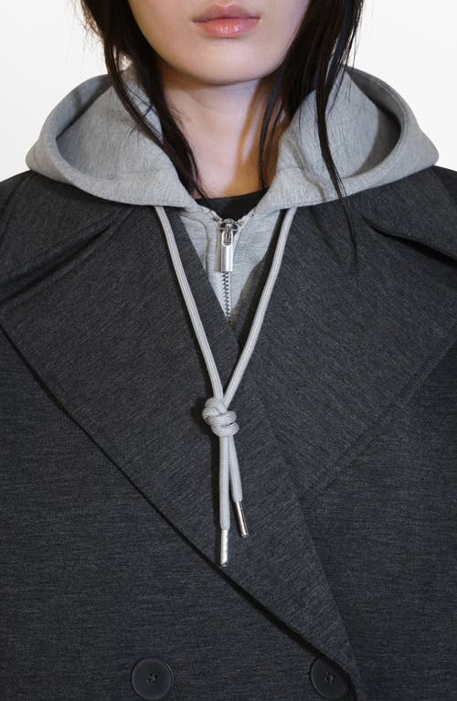 Mango Combined Coat With Hood Grey In Grey
