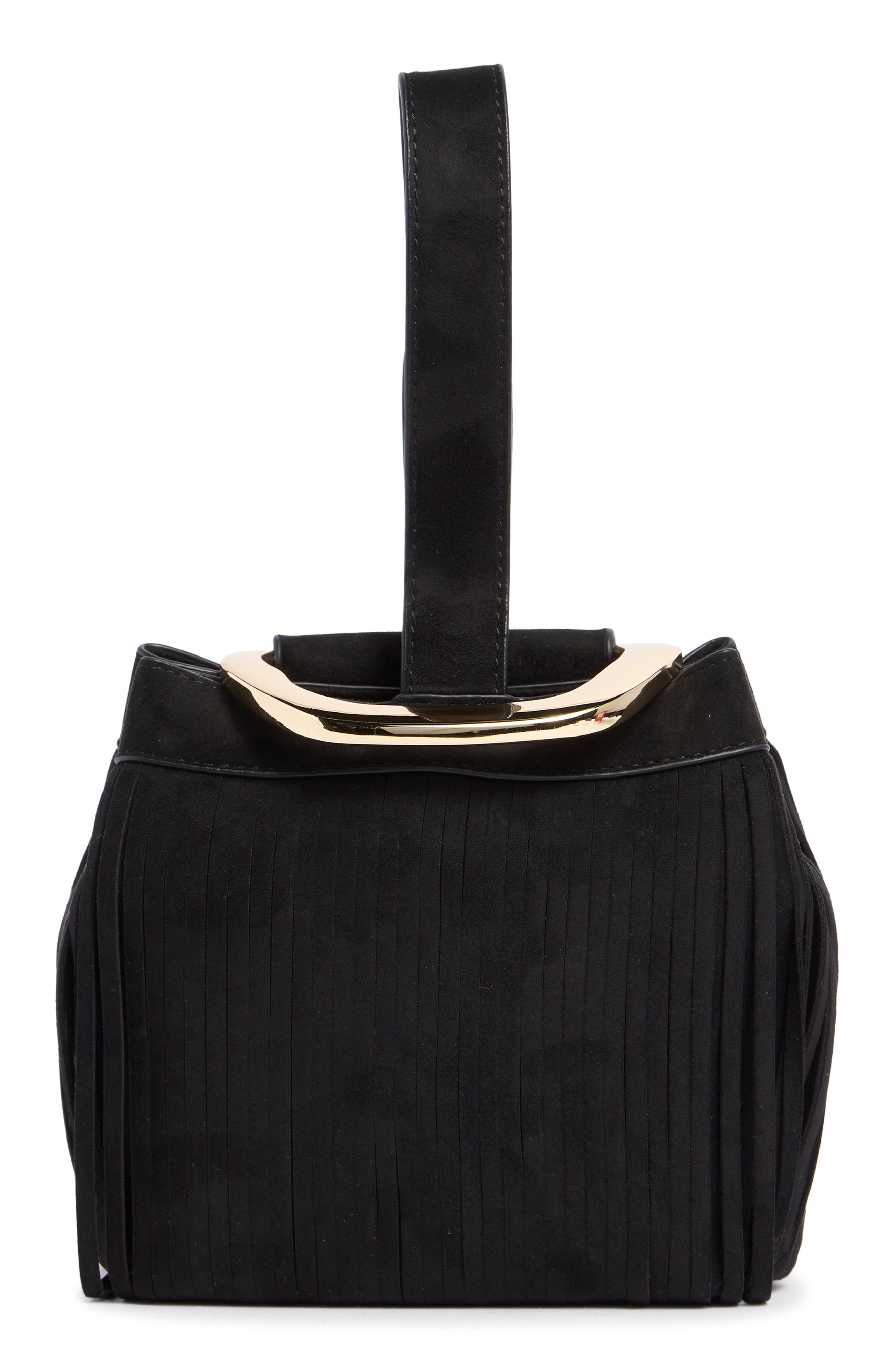 Dolce Vita Fringe Trim Mini Bucket Bag