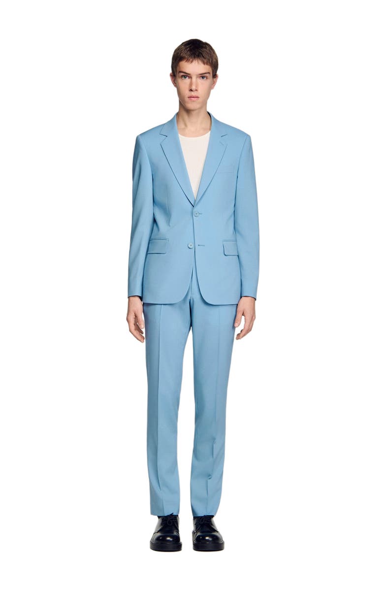 SANDRO Wool suit jacket, Alternate, color, Sky Blue