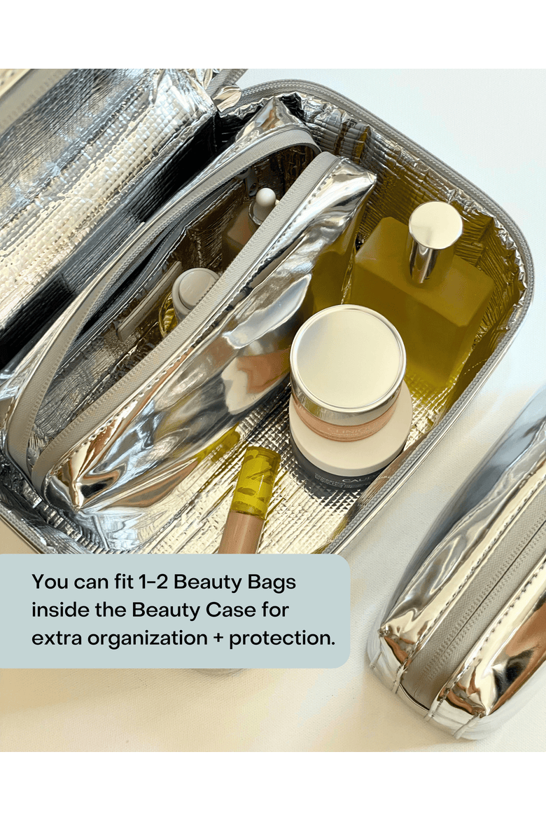 Performance Beauty Bag, Alternate, color, Silver