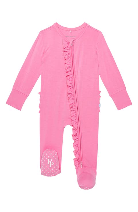 Kids' Ruffled Zip Footie