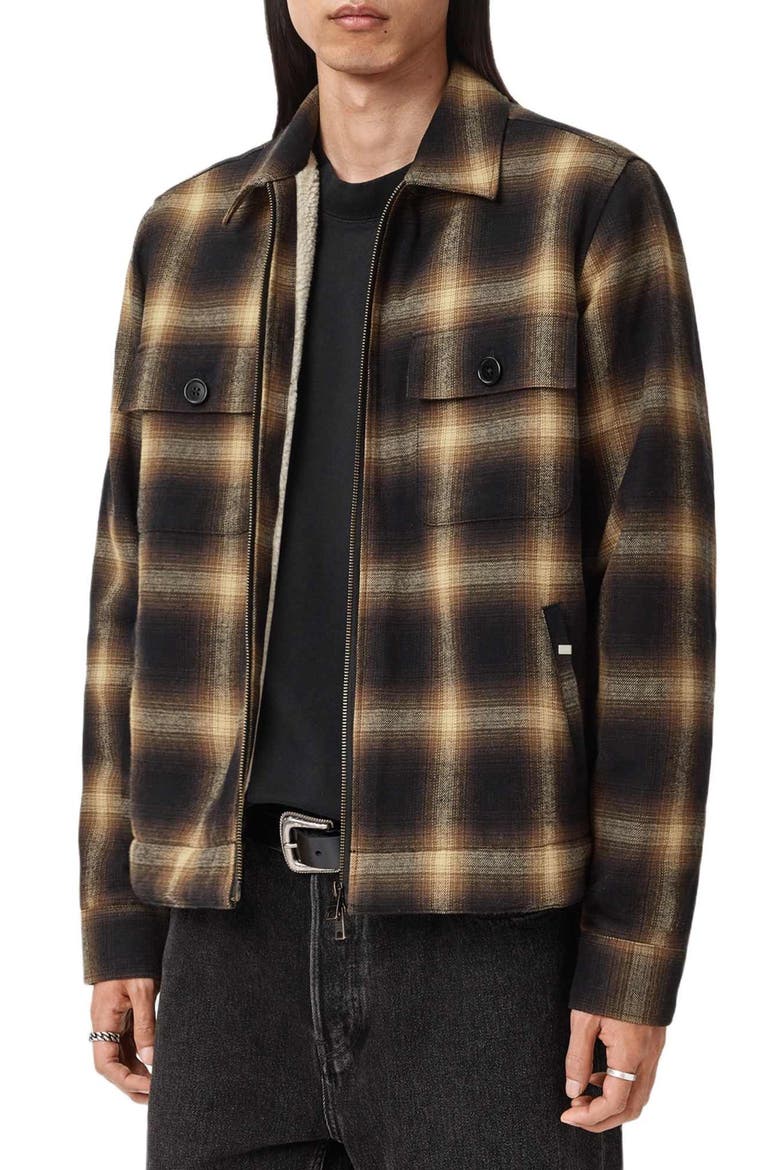 Mathers Plaid Zip Jacket, Alternate, color, TRAIL BROWN