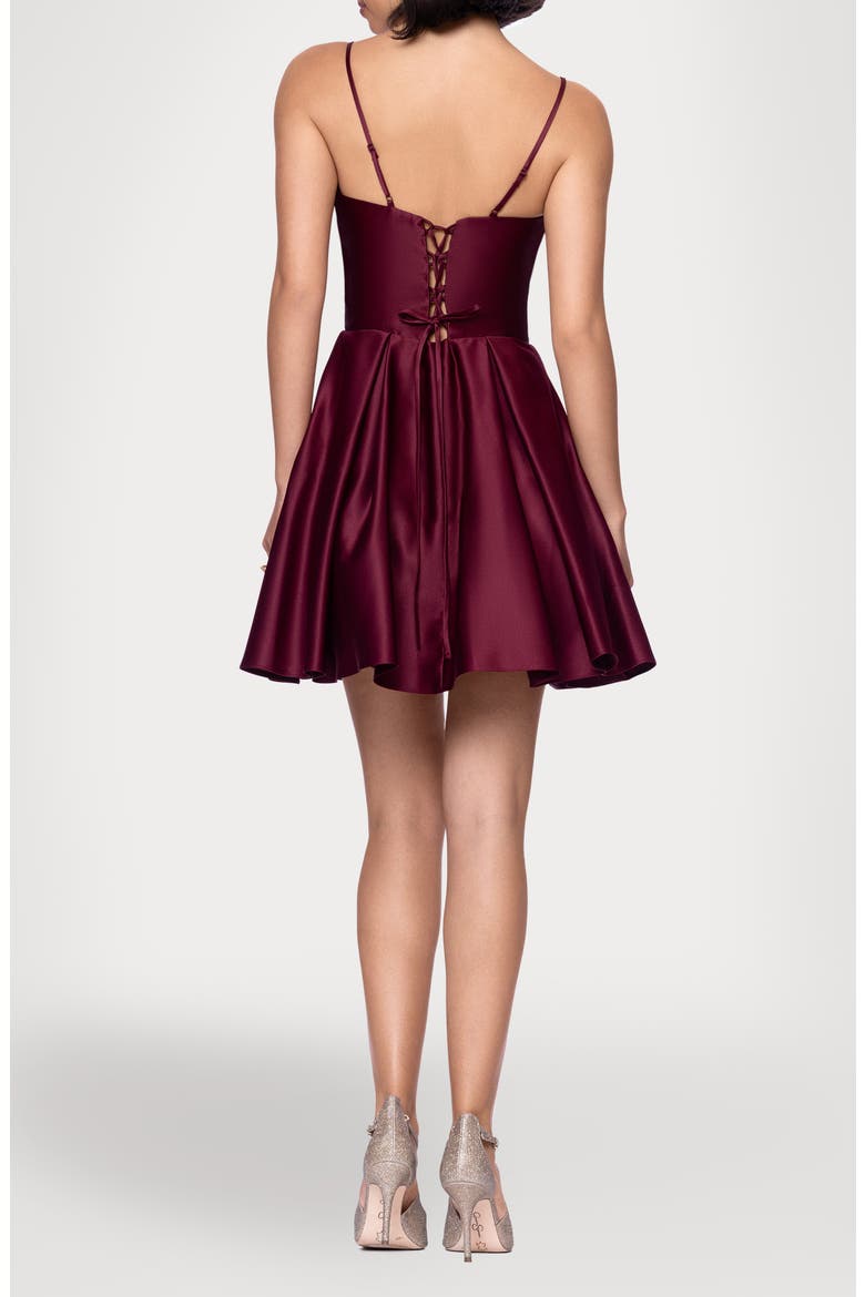 Satin Minidress, Alternate, color, WINE