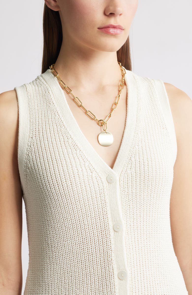 Nordstrom Paper Clip Chain Pendant Necklace, Alternate, color,