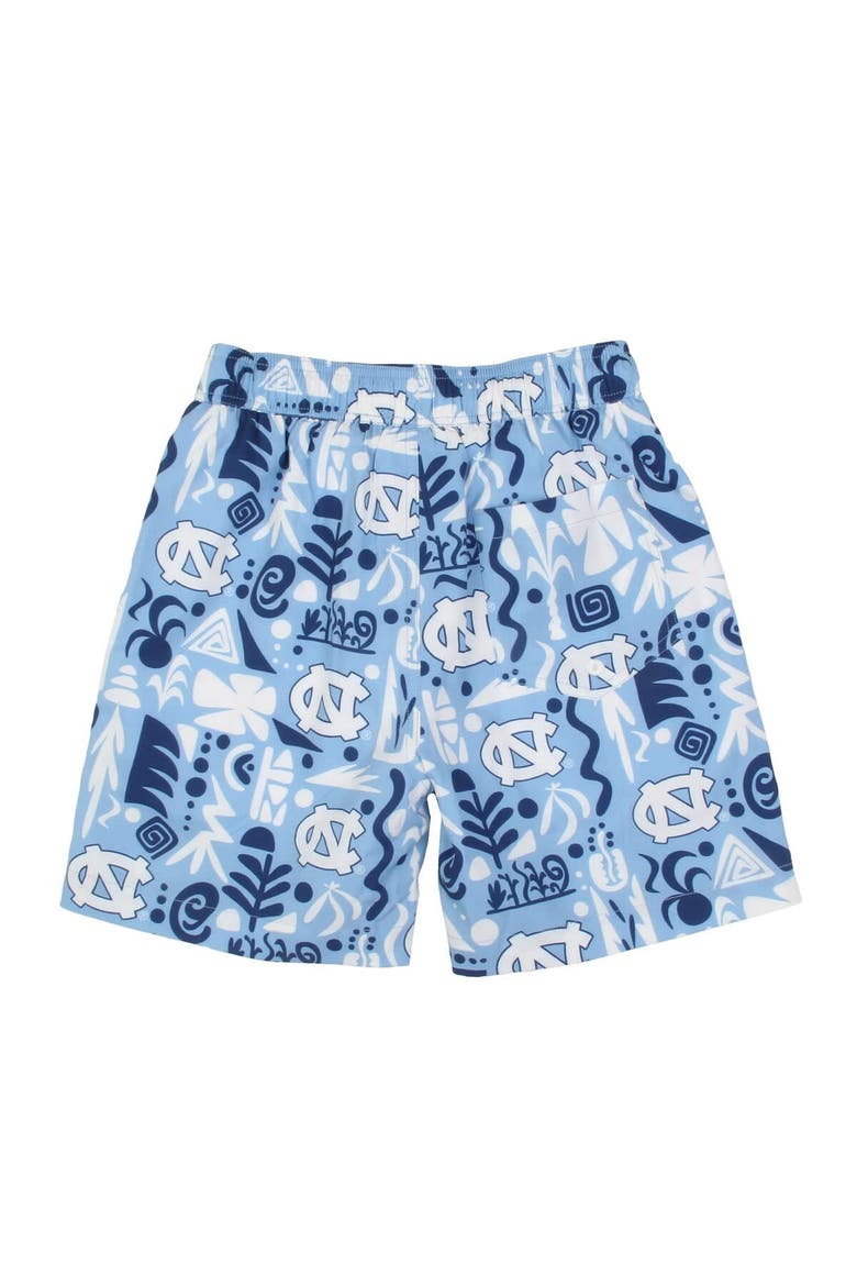 Youth Wes & Willy  Carolina Blue North Carolina Tar Heels Allover Print Swim Shorts, Alternate, color, Light Blue