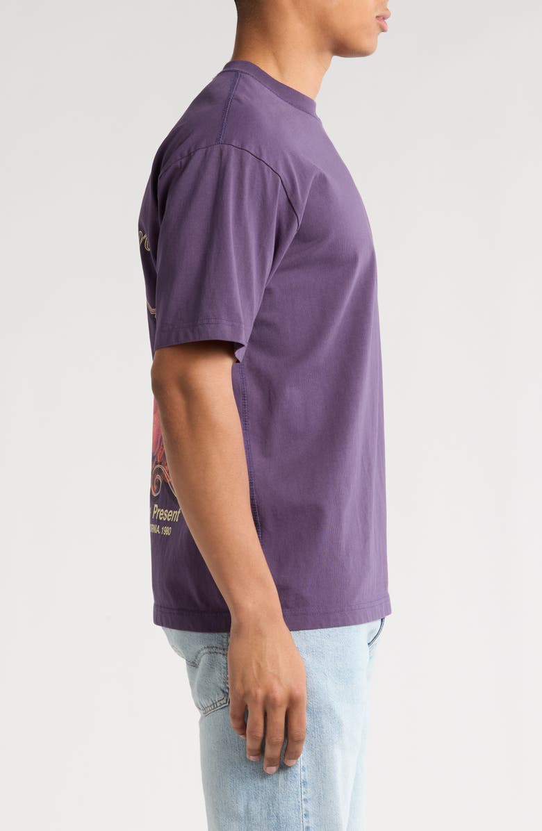 PacSun Cherish the Present Cotton Graphic T-Shirt, Alternate, color, Plum