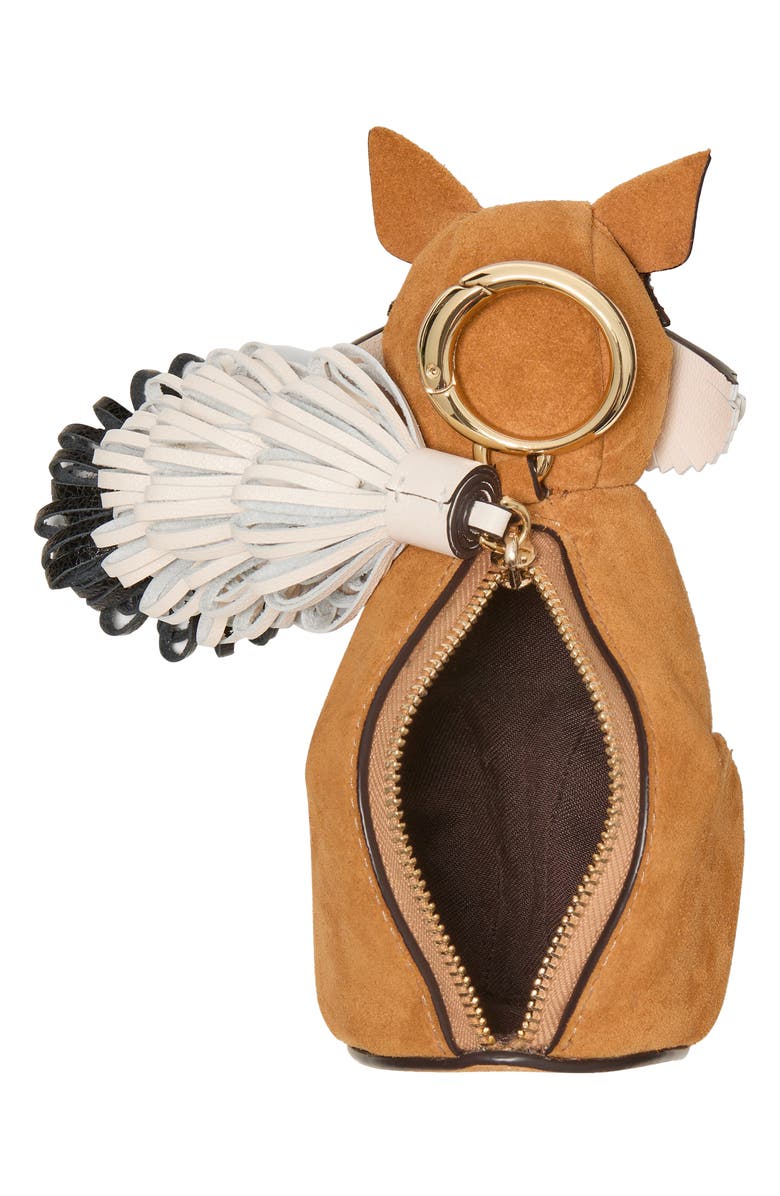 Kate Spade New York critters suede ginger fox coin purse, Alternate, color, 