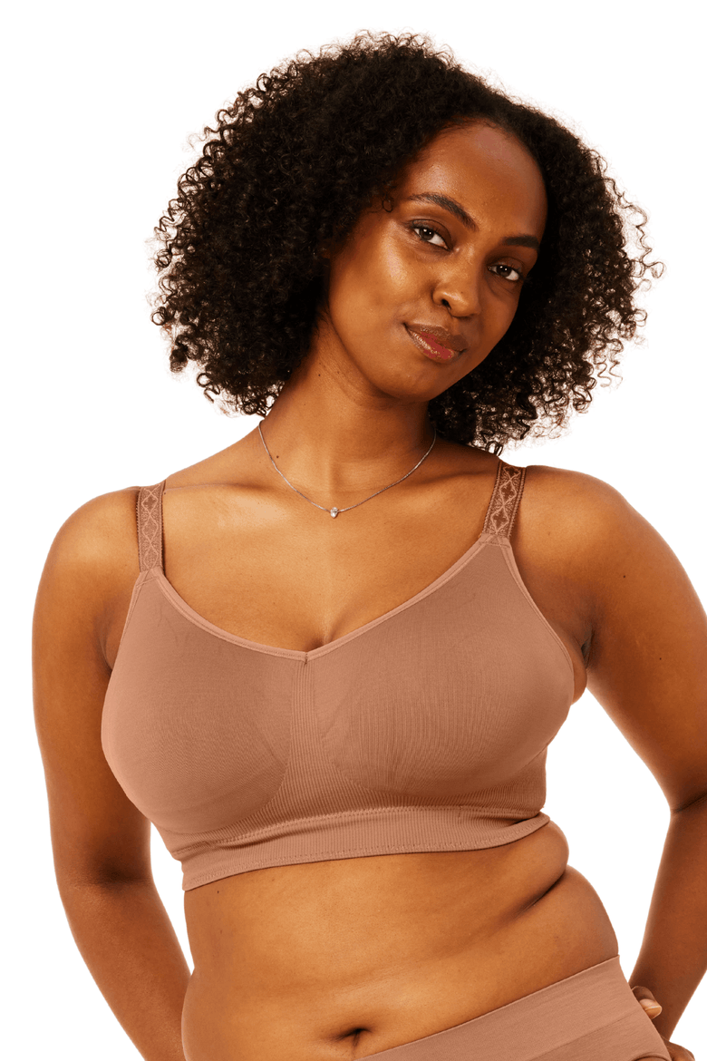 Basic Fuller Bust Wire-Free Bra, Alternate, color, Clay