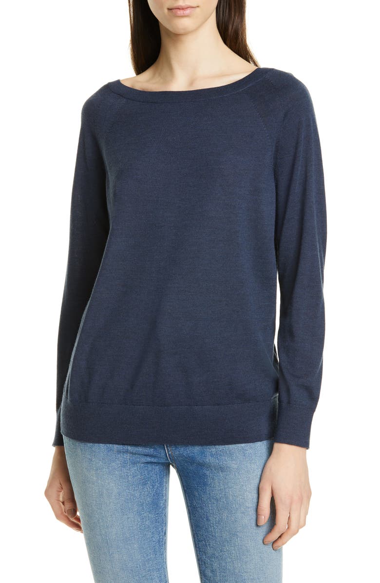 Theory Relaxed Boatneck Merino Wool Sweater, Main, color, 