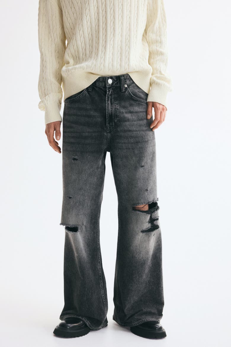 Loose Bootcut Jeans, Alternate, color, Dark denim gray