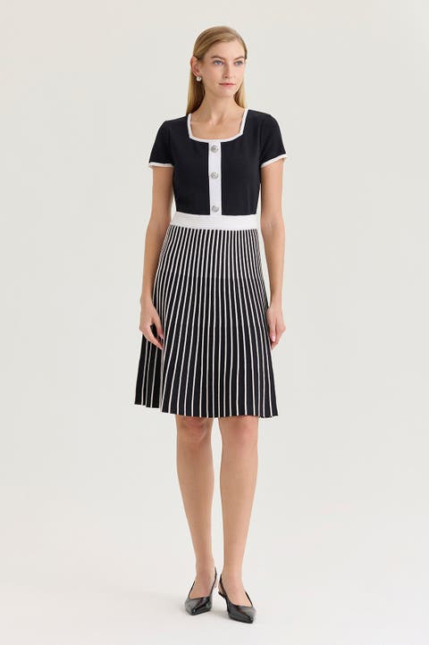 Fit-N-Flare Knee Length Soft Knit Dress