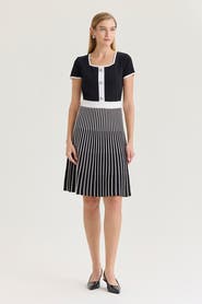 Ming Wang Fit-N-Flare Knee Length Soft Knit Dress