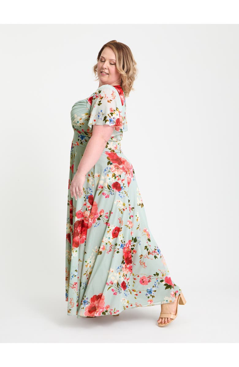 Scarlett & Jo Kemi Bolero Wrap Bodice Maxi Gown, Alternate, color, Silver Pink