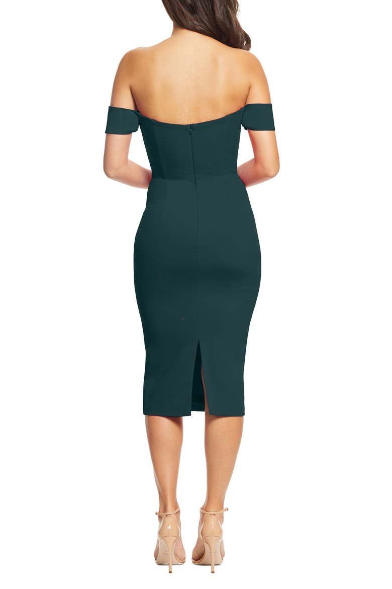 Bailey Off the Shoulder Body-Con Dress, Alternate, color, PINE
