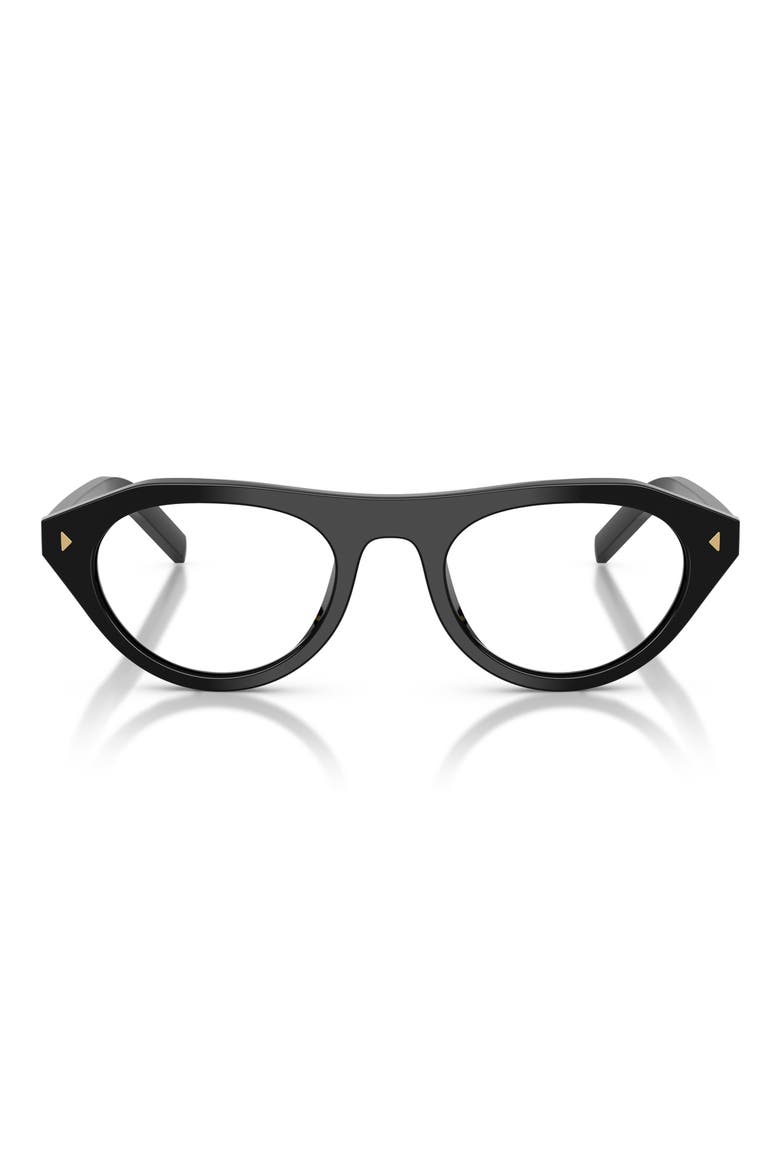 52mm Irregular Blue Light Blocking Glasses, Main, color, BLACK / CLEAR BLUE LIGHT