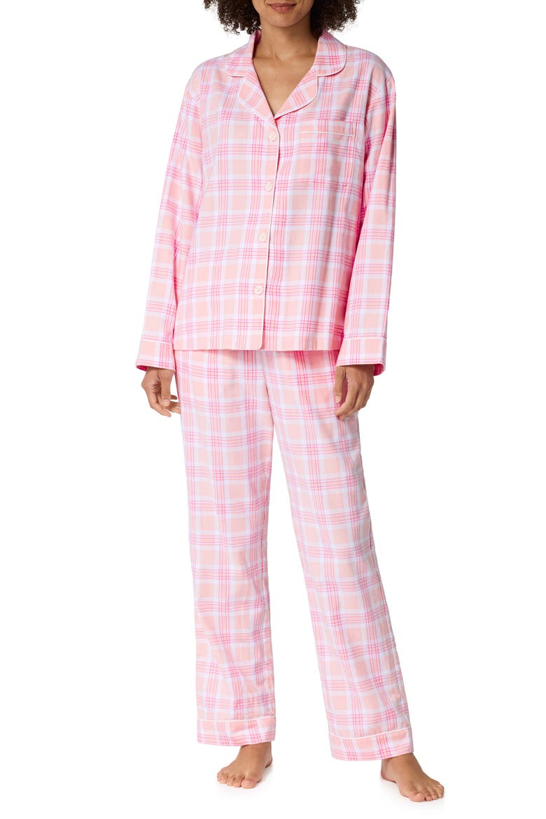 Print Organic Cotton Flannel Pajamas, Main, color, PRAIRIE PLAID