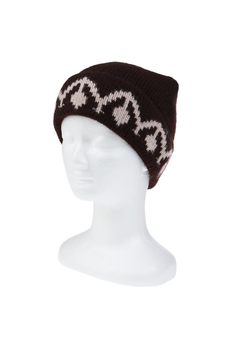 Monogram Cuff Knit Beanie, Alternate, color, HEATHER
