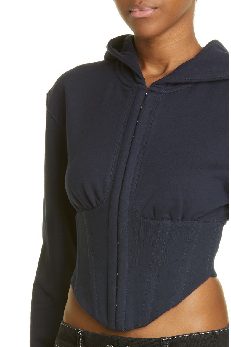 Undercorset Cotton French Terry Hoodie, Alternate, color, NAVY
