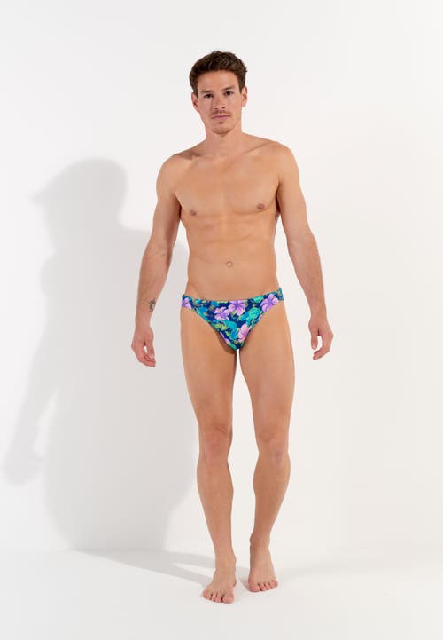Hom Balata Swim Micro Briefs In Navy Print