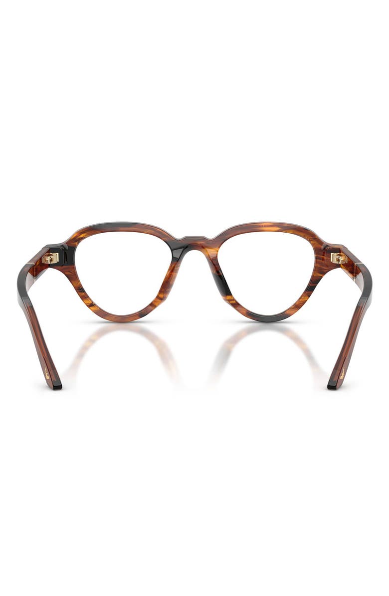 Emporio Armani 47mm Irregular Optical Glasses, Alternate, color, Shiny Striped Dark Brown