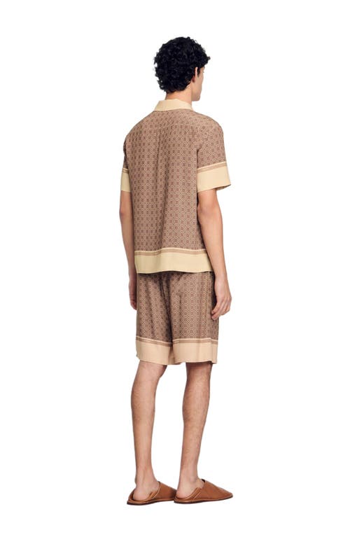 Sandro Short Sleeved Patterned Shirt In Hazel