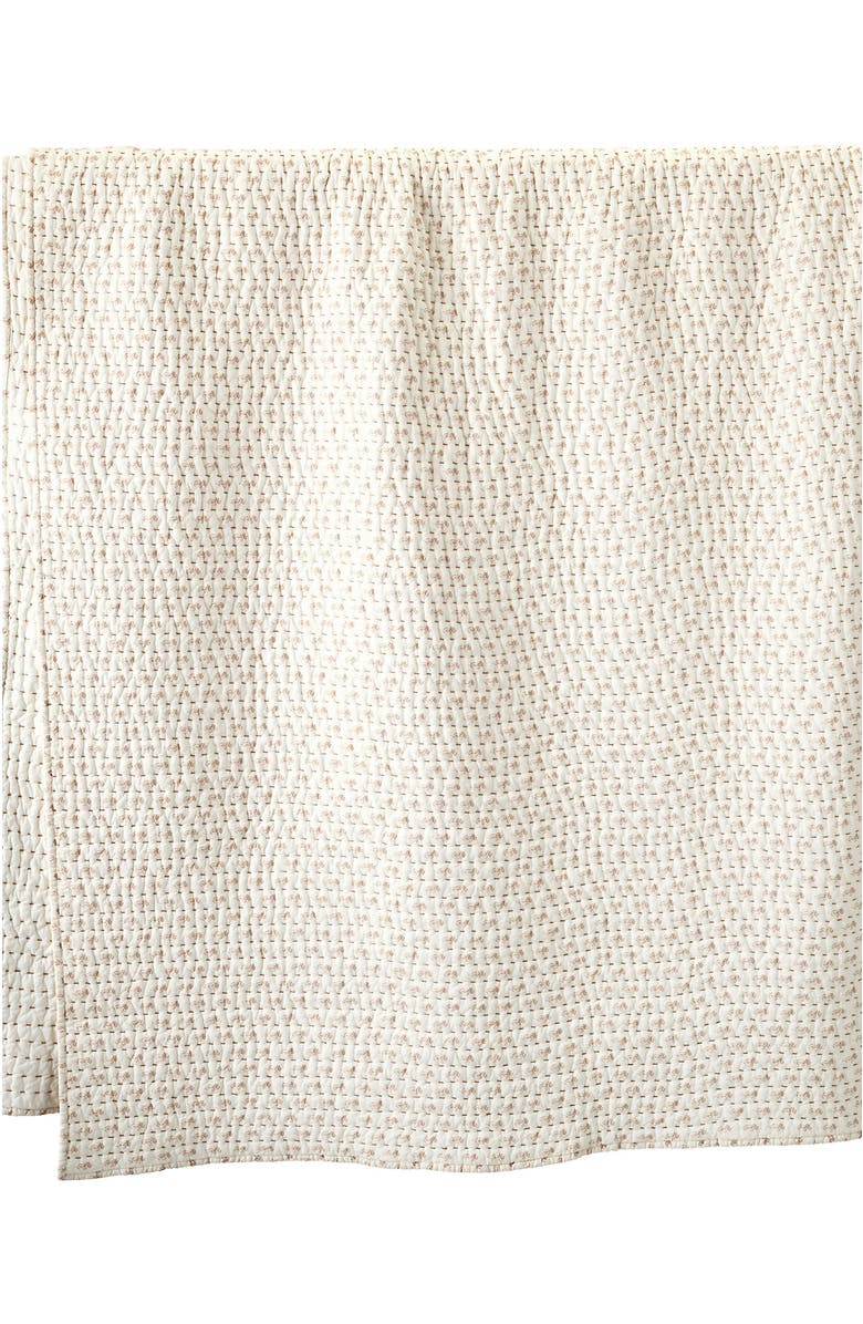 Lands' End Printed Seed Stitch Quilt, Alternate, color, Rich Camel Floral Stripe