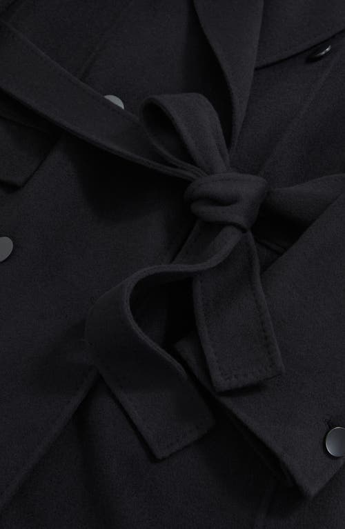 Reiss Maeve Belted Double Breasted Wool Blend Coat In Black