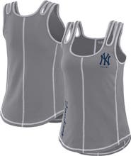 WEAR by Erin Andrews Women's WEAR by Erin Andrews Gray New York Yankees Contrast Stitch Tank Top