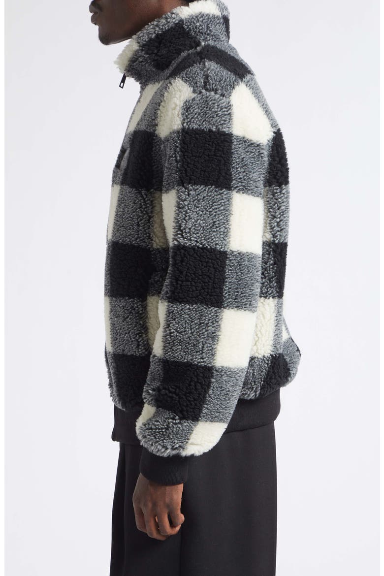 Buffalo Check Fleece Zip Jacket, Alternate, color, BLACK/ WHITE