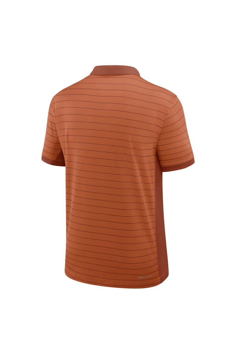 Men's Nike Texas Orange Texas Longhorns 2025 Early Season Coaches Sideline Victory Stripe Performance Polo, Alternate, color, Burnt Orange