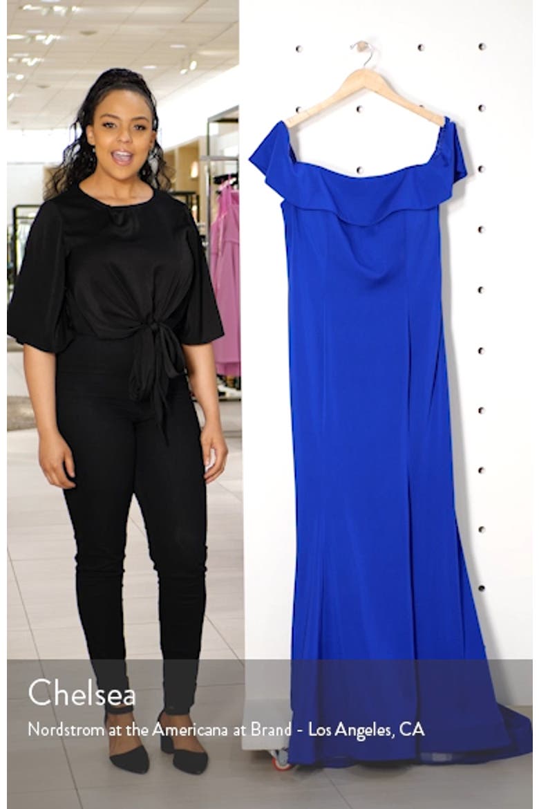 Off the Shoulder Mermaid Evening Gown with Train video
