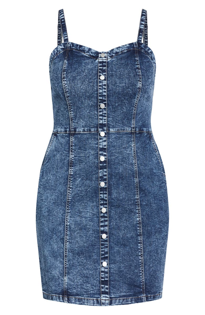 City Chic Sweet Jane Denim Minidress, Alternate, color, 