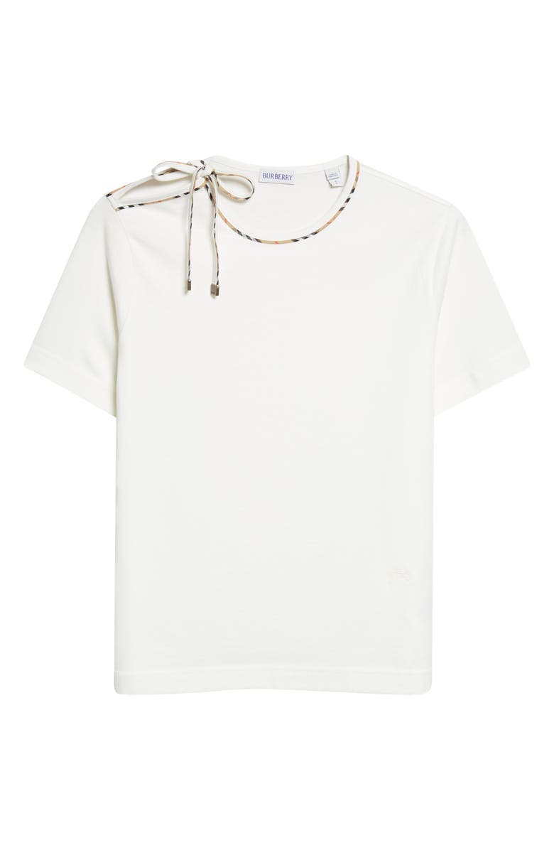 Burberry Frankie Bow Tie Cotton T-Shirt, Main, color, Chalk