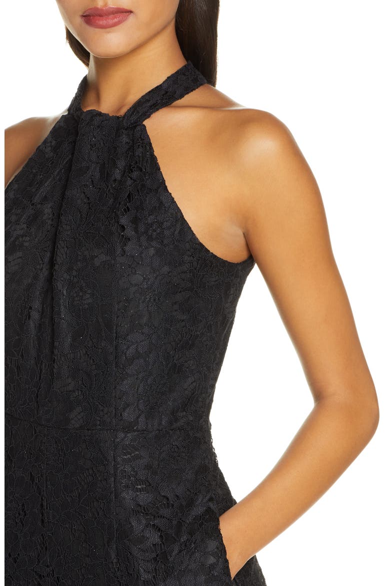 Wide Leg Lace Halter Jumpsuit, Alternate, color, BLACK