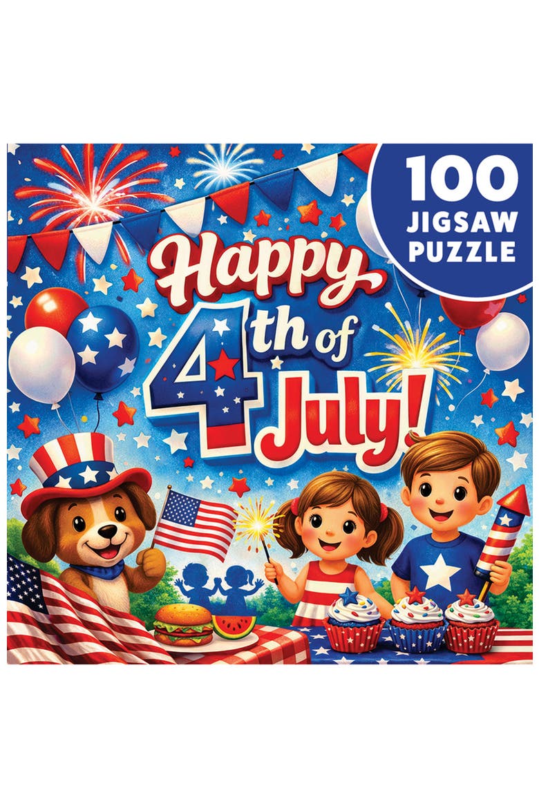Independence Day 100 Piece Puzzle - 4th of July - 10"x10", Alternate, color, Multicolor
