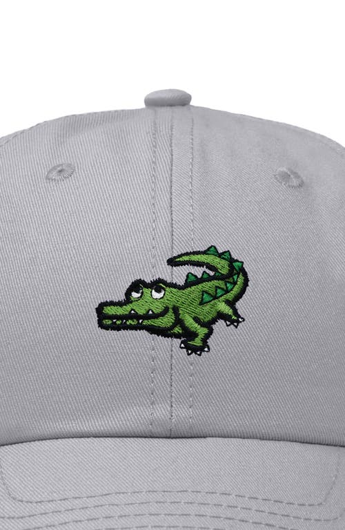Dalix Alligator Embroidered Wildlife Cap In Gray