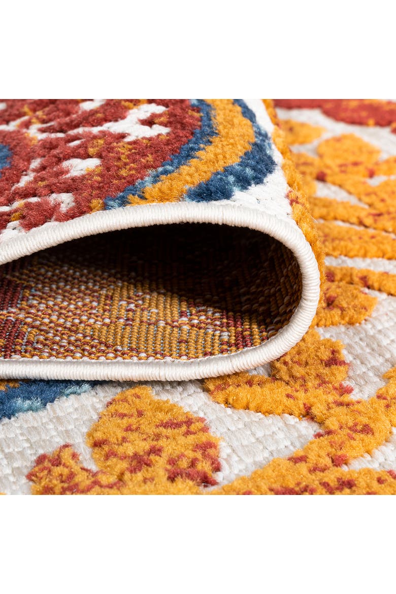 Circus Medallion High-Low Indoor/Outdoor Area Rug, Alternate, color, Red/Blue