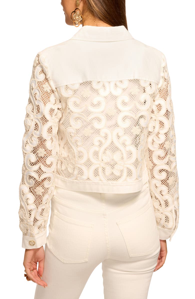 Ramy Brook Saphire Stitch Jacket, Alternate, color, White Denim Embroidery