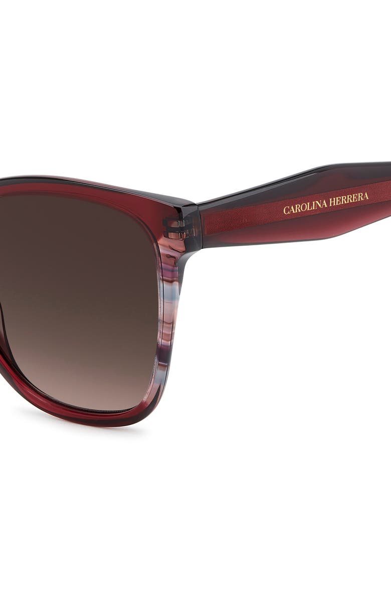 Carolina Herrera 56mm Gradient Butterfly Sunglasses, Alternate, color, Burgundy/ Brown