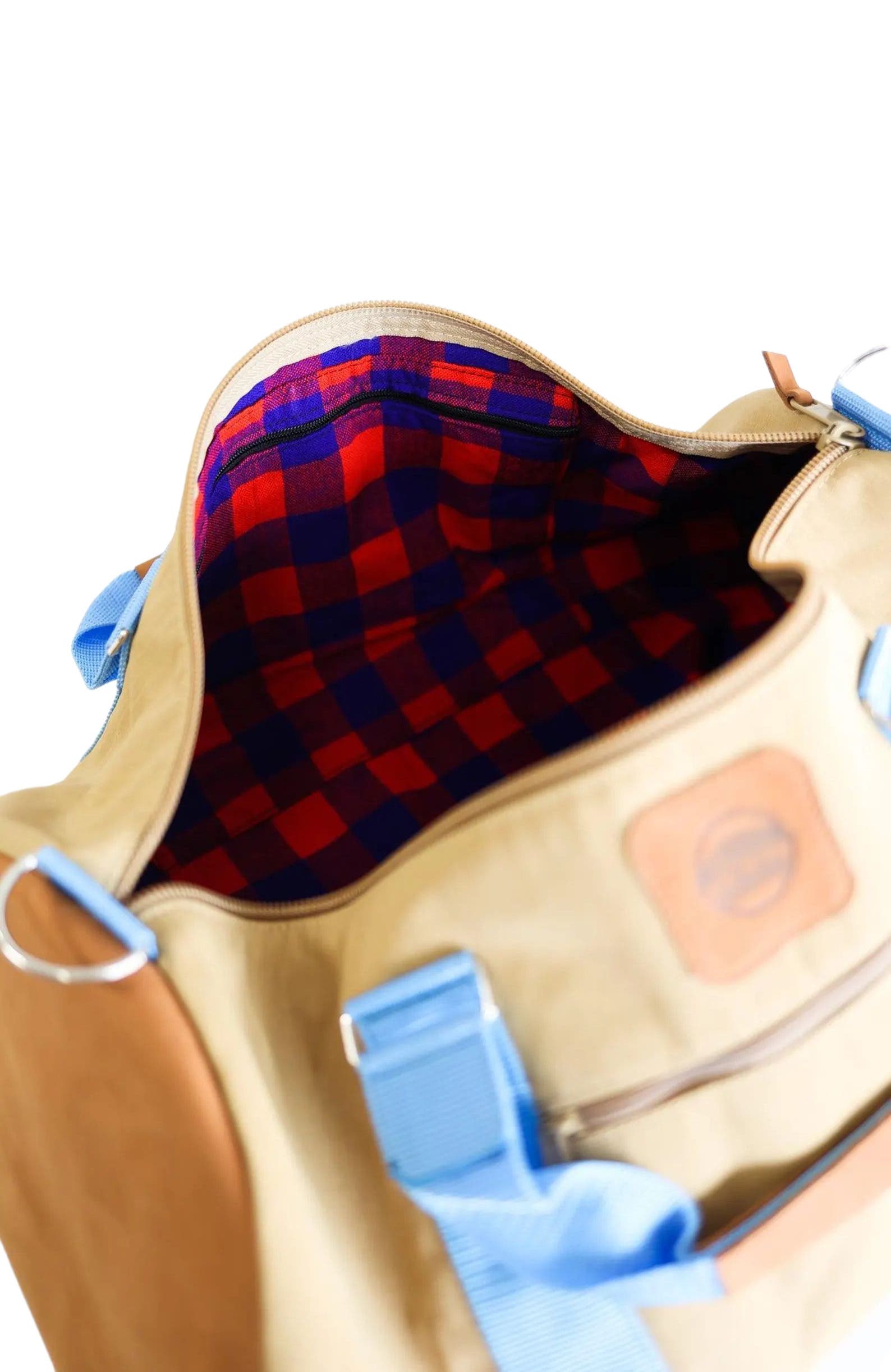 Jubilee Trading Co. The Samburu Duffel Bag, Alternate, color, Tan And Blue