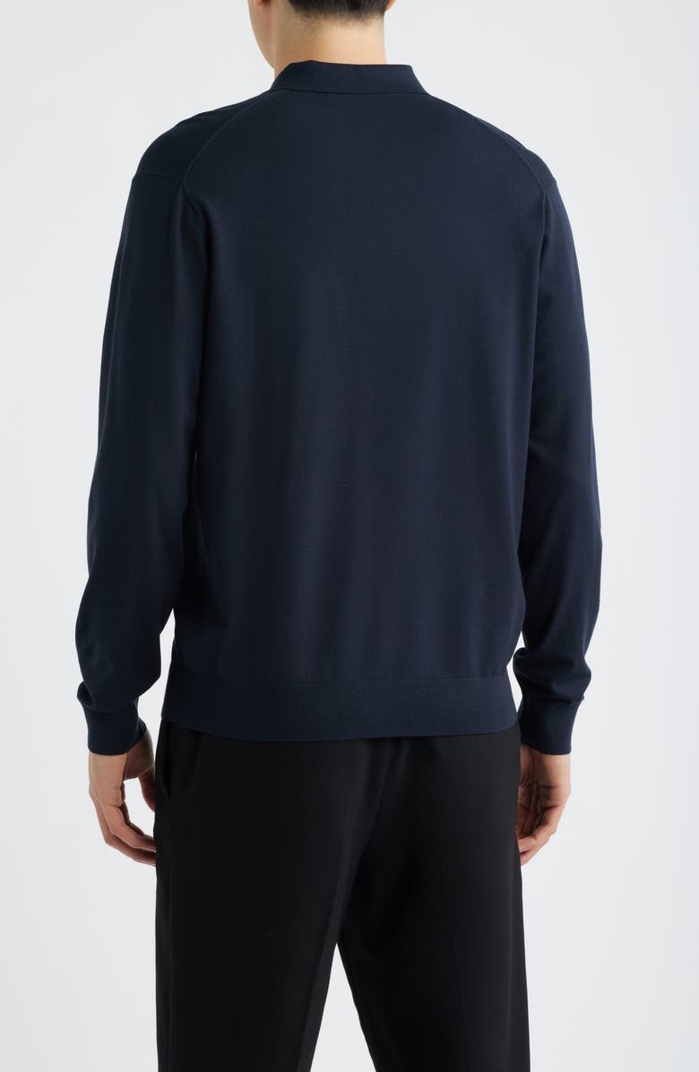 Theory Long Sleeve Quarter Zip Polo Sweater, Alternate, color, Dark Eclipse