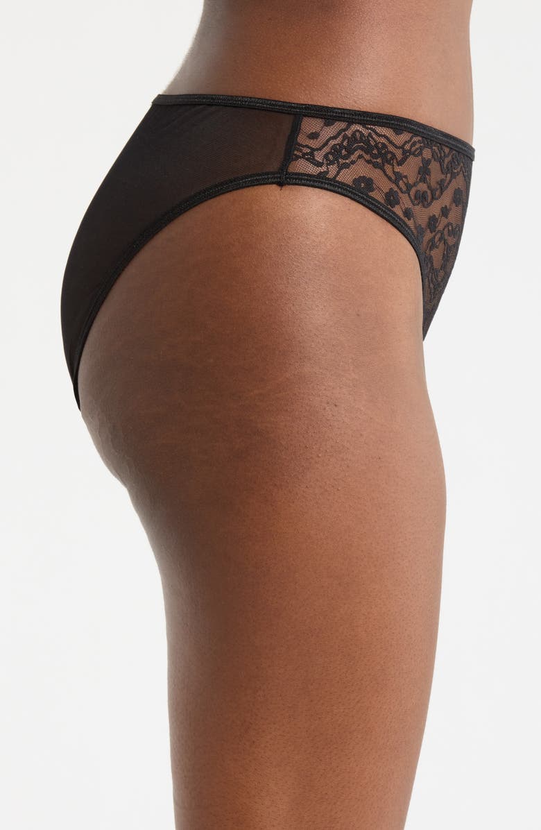 KILO BRAVA Embroidered Mesh Bikini, Alternate, color, Black